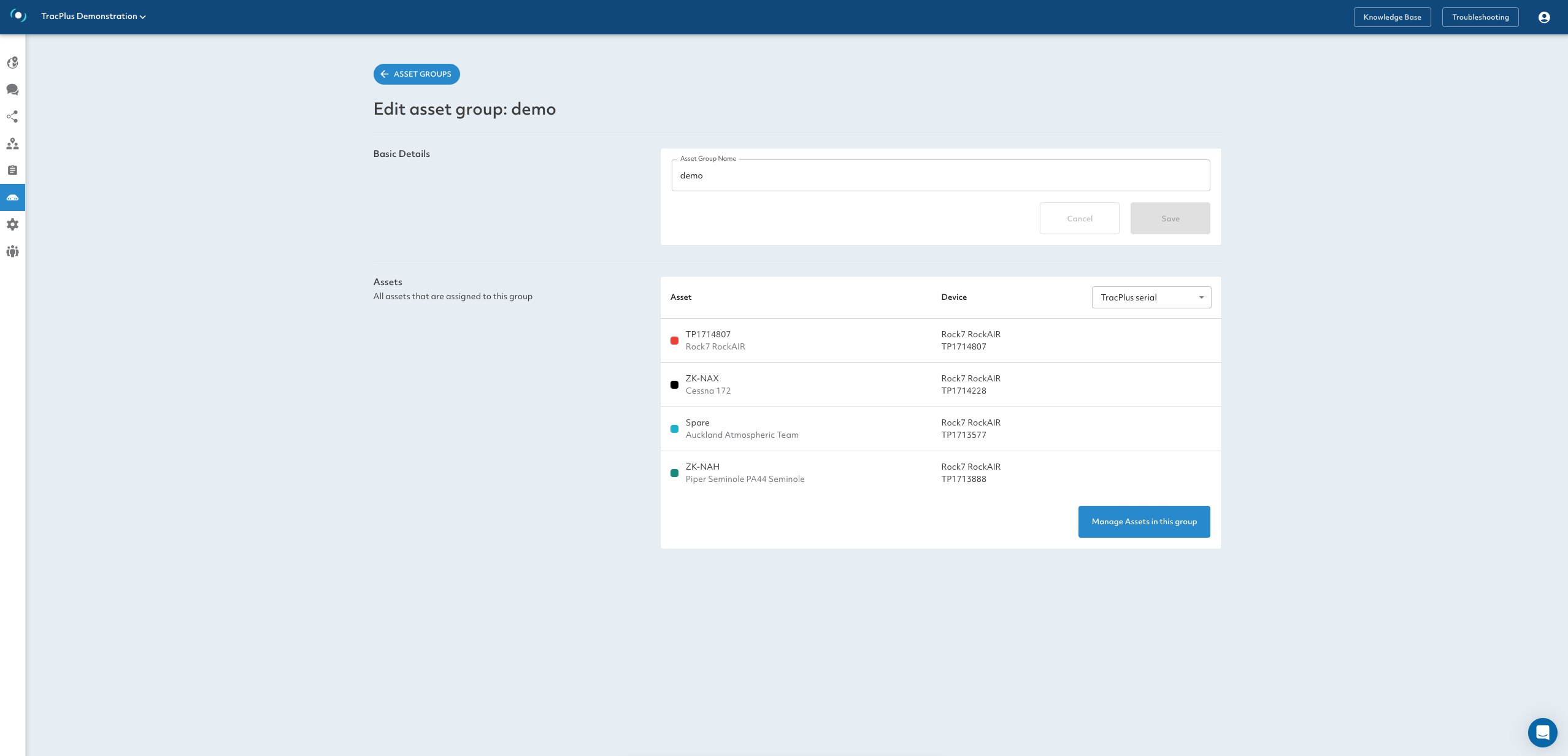How to set up Asset groups in TracPlus Cloud.