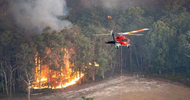 helicopter over fire