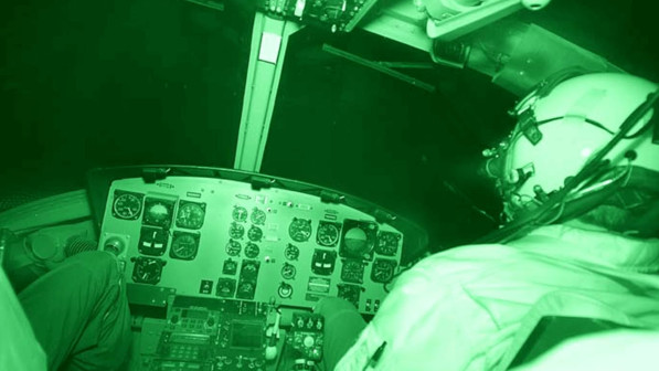 night vision pov while in helicopter